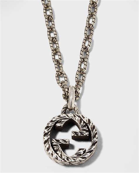 gucci mens interlocking g necklace|Gucci interlocking g heart necklace.